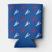 Patriottisch rood-blauw-lobbenpatroon leuk leuk blikjeskoeler (Voorkant)