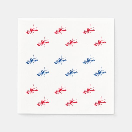 Patriottisch rood-blauw-lobbenpatroon leuk leuk servet (Voorkant)