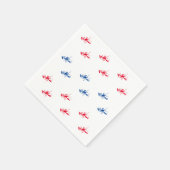 Patriottisch rood-blauw-lobbenpatroon leuk leuk servet (Hoek)