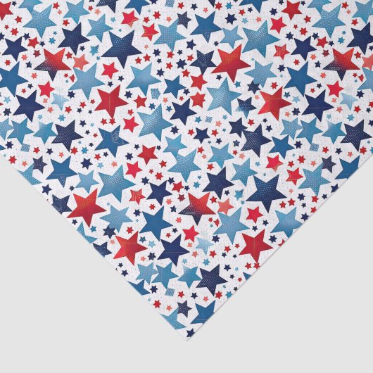 Patriottisch rood & blauw sterren weefsel papier (Detail)