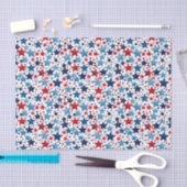 Patriottisch rood & blauw sterren weefsel papier (Craft)