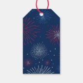 Patriottisch Rood Blauw Vrijheidsbeeld 4 juli Cadeaulabel (Achterkant)