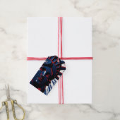 Patriottisch Rood Blauw Vrijheidsbeeld 4 juli Cadeaulabel (Met Touw)