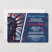 Patriottisch Rood Blauw Vrijheidsbeeld 4 juli Kaart (Voorkant)