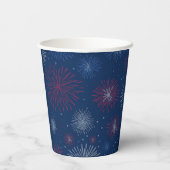 Patriottisch Rood Blauw Vrijheidsbeeld 4 juli Papieren Bekers (Achterkant)
