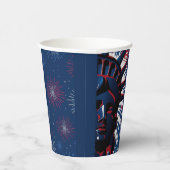 Patriottisch Rood Blauw Vrijheidsbeeld 4 juli Papieren Bekers (Rechts)