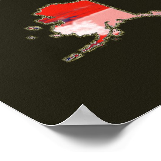 patriottisch rood blauw VS-strepen en sterrenkaart Poster (Hoek)