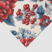 Patriottisch Rood Blauw Wit Bloemmotief (7) Tissuepapier (Detail)
