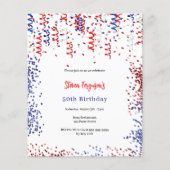 Patriottisch rood blauw wit verjaardagsuitnodiging (Voorkant)