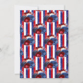 Patriottisch rood, blauwe streep, geboortedag kaart (Achterkant)