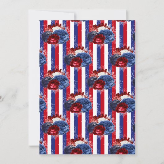 Patriottisch rood, blauwe streep, geboortedag kaart (Achterkant)