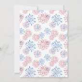 Patriottisch rood en blauw BBQ Modern 4 juli Parti Kaart (Achterkant)