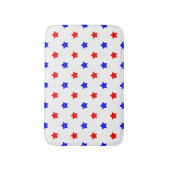 Patriottisch rood en blauw sterpatroon badmat (Voorkant Verticaal)