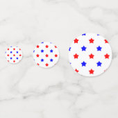 Patriottisch rood en blauw sterpatroon confetti (Achterkanten)