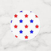Patriottisch rood en blauw sterpatroon confetti (Kleine voorkant)