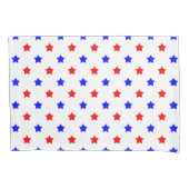 Patriottisch rood en blauw sterpatroon kussensloop (Voorkant)