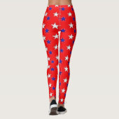 Patriottisch rood met sterren leggings (Achterkant)
