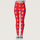 Patriottisch rood met sterren leggings (Voorkant)