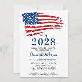 Patriottisch rood White Blue American Flag Afstude Kaart (Voorkant)