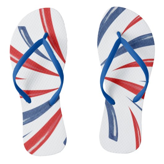 Patriottisch rood White Blue Summer Vacking Beach Teenslippers (Voetbed)
