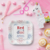 Patriottisch rood wit als gevolg van Baby shower p Papieren Bordje (Feest)