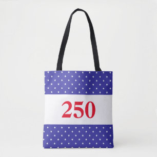 Patriottisch Rood Wit & Blauw 250 Knop Tote Bag