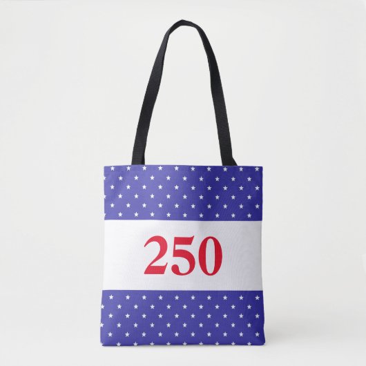 Patriottisch Rood Wit & Blauw 250 Knop Tote Bag (Voorkant)