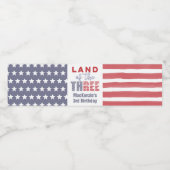 Patriottisch rood wit blauw 3e verjaardagsfeestje waterfles etiket (Enkel label)