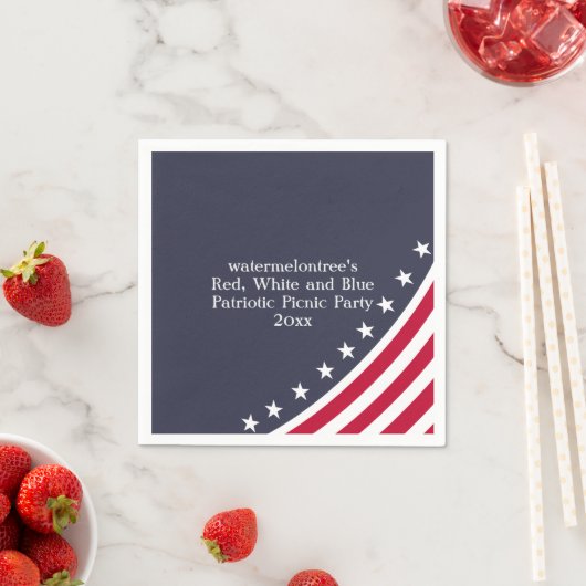 Patriottisch Rood Wit Blauw 4 juli BBQ servetten (Insitu)