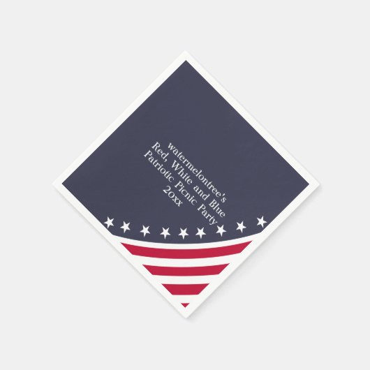 Patriottisch Rood Wit Blauw 4 juli BBQ servetten (Hoek)