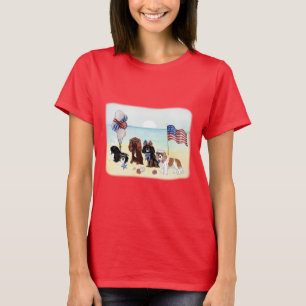 Patriottisch, rood, wit, blauw, 4 juli Cavaliers T-shirt