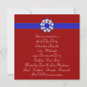 Patriottisch Rood Wit Blauw 4 Juli Feestje Kaart (Achterkant)