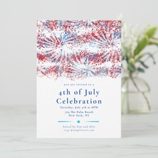 Patriottisch Rood Wit Blauw 4 juli Viering Kaart (Staand voorkant)