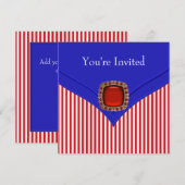 Patriottisch Rood Wit Blauw All Occasion Party Kaart (Voorkant / Achterkant)