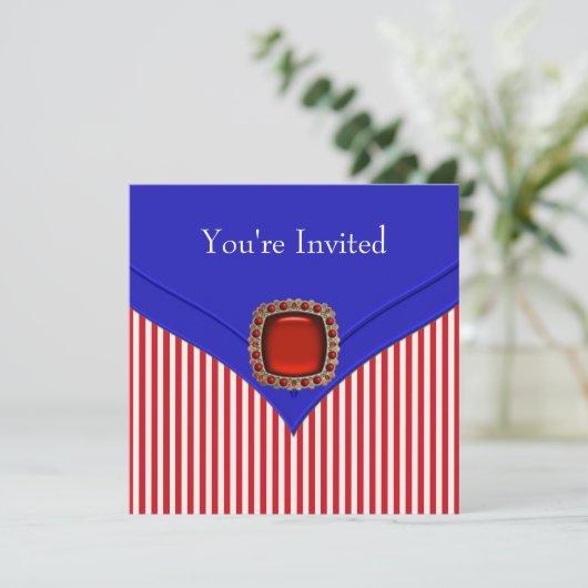 Patriottisch Rood Wit Blauw All Occasion Party Kaart (Staand voorkant)