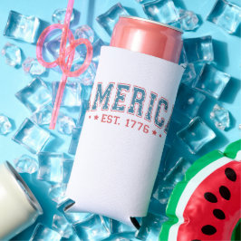 PATRIOTTISCH ROOD WIT BLAUW AMERIKA EST 1776 SELTZER BLIKJESKOELER