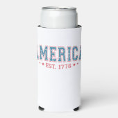 PATRIOTTISCH ROOD WIT BLAUW AMERIKA EST 1776 SELTZER BLIKJESKOELER (Seltzer Voorkant)