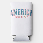 PATRIOTTISCH ROOD WIT BLAUW AMERIKA EST 1776 SELTZER BLIKJESKOELER (Achterkant)