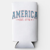 PATRIOTTISCH ROOD WIT BLAUW AMERIKA EST 1776 SELTZER BLIKJESKOELER (Voorkant)