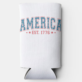 PATRIOTTISCH ROOD WIT BLAUW AMERIKA EST 1776 SELTZER BLIKJESKOELER