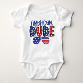 PATRIOTTISCH ROOD WIT BLAUW AMERIKAANS DUDE ROMPER (Voorkant)
