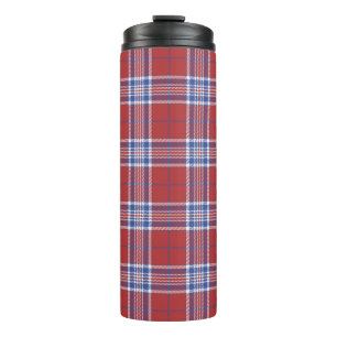 Patriottisch rood wit blauw Amerikaans ruitpatroon Thermosbeker