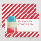 Patriottisch rood wit blauw Baby shower Kaart (Voorkant / Achterkant)