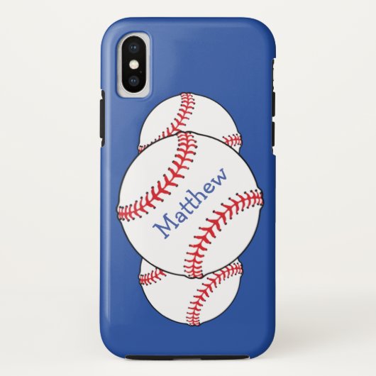 Patriottisch rood wit blauw Baseball iPhone X Hoes (Achterkant)