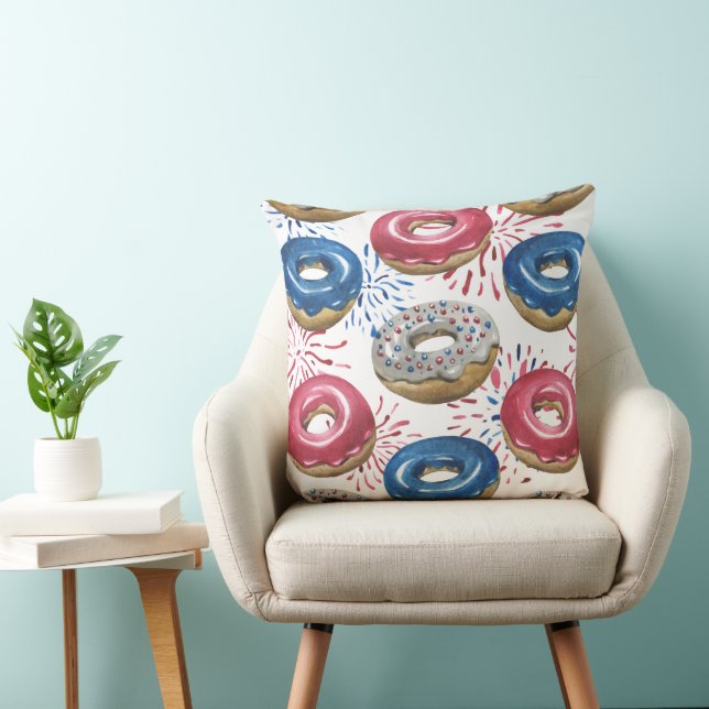 PATRIOTTISCH ROOD WIT BLAUW BEVROREN DONUTS KUSSEN (Stoel)