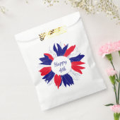 Patriottisch Rood Wit Blauw Bloemen 4th van Juli F Bedankzakje (Gezegeld)