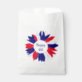 Patriottisch Rood Wit Blauw Bloemen 4th van Juli F Bedankzakje (Voorkant)
