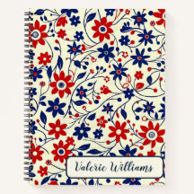 Patriottisch rood wit blauw bloempatroon