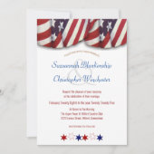 Patriottisch Rood Wit & Blauw Bunting en Sterren Kaart (Voorkant)