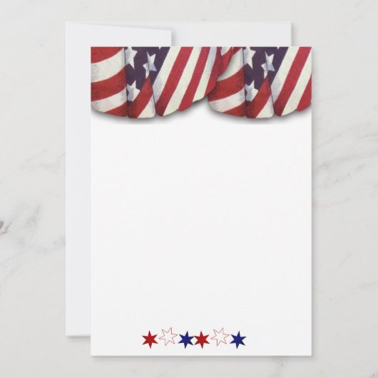 Patriottisch Rood Wit & Blauw Bunting en Sterren Kaart (Achterkant)